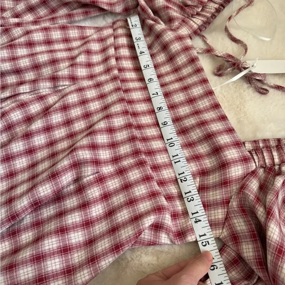 REVEROF Plaid Babydoll Dress With Smocking Back Detail,NWT - Picture 9 of 11